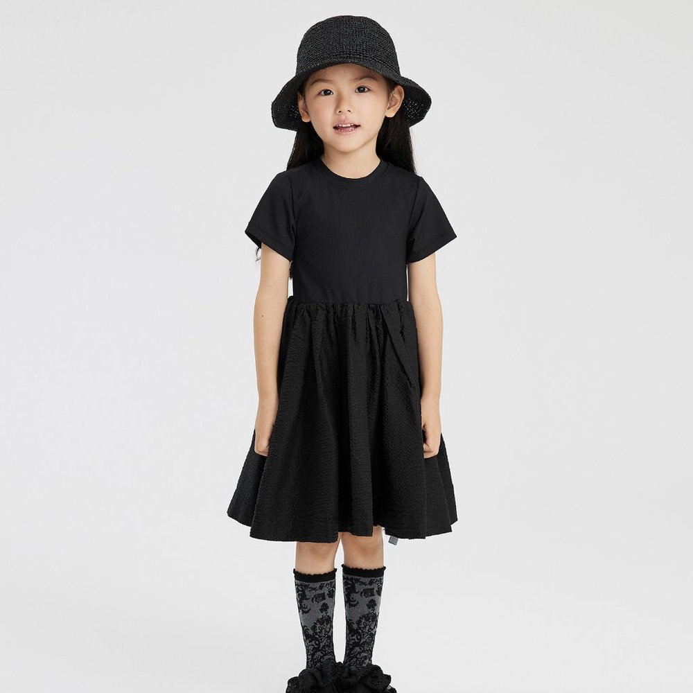 JNBY Waisted Blouson Loose Pleat Dress